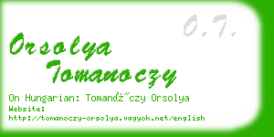 orsolya tomanoczy business card
